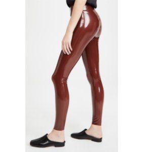 Commando Faux Patent Leather High Rise Leggings in Sienna